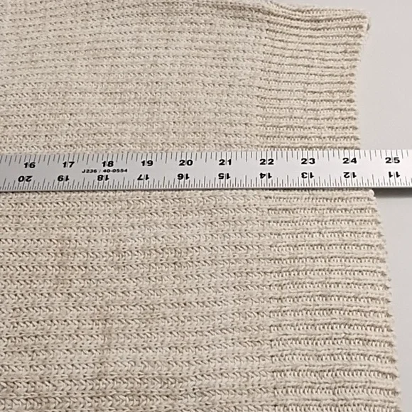 David Taylor XL Crew Neck Over Sized Sweater Beige Marled Thin Knit - Picture 5 of 7